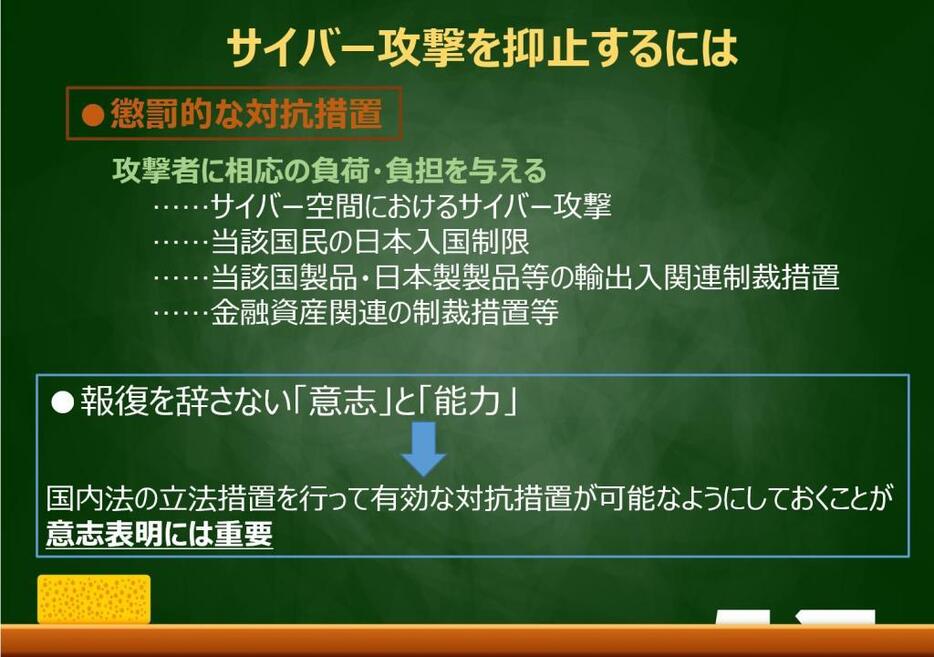 サイバー攻撃を抑止するための考え