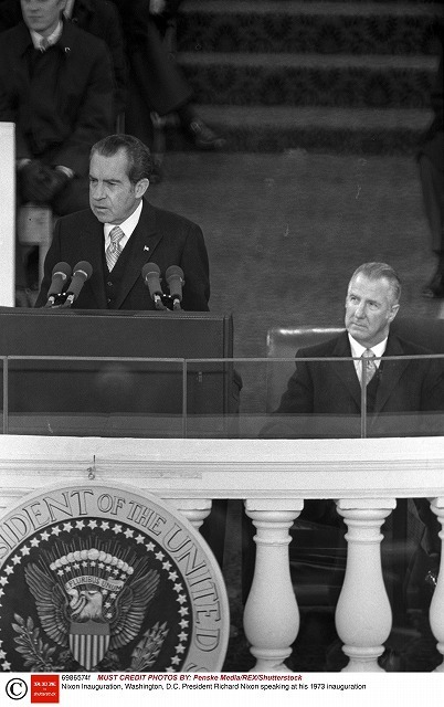 [写真]1973年1月20日、再選し2期目の就任演説を行うニクソン大統領（Shutterstock/アフロ）