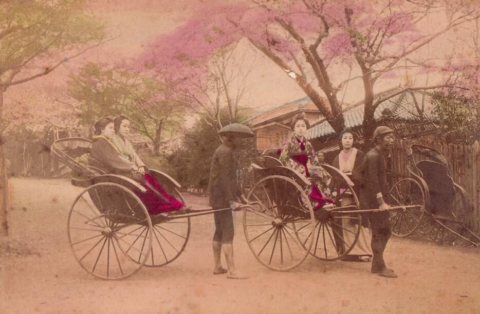 明治時代の「人力車」写真（筆者所蔵）