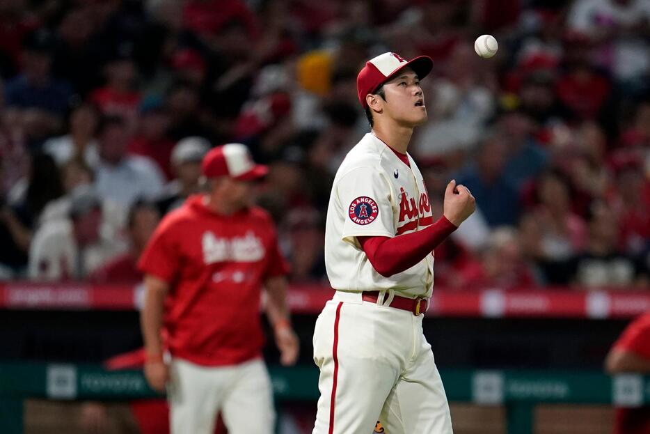 エンゼルスの大谷翔平は打線援護なく6回途中3失点（自責2）で7敗目を喫した(写真・AP/アフロ）