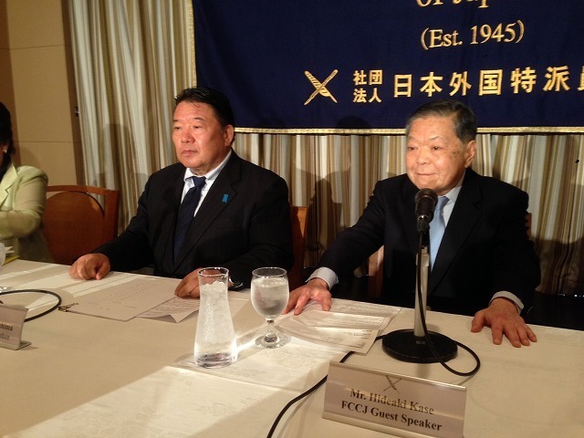 [写真]会見する加瀬英明氏（右）と水島総氏