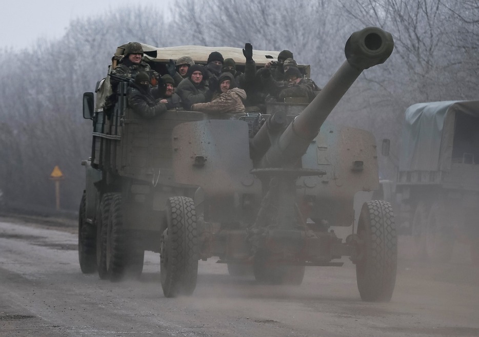 停戦合意も戦闘が続くウクライナ＝2月14日（ロイター/アフロ）