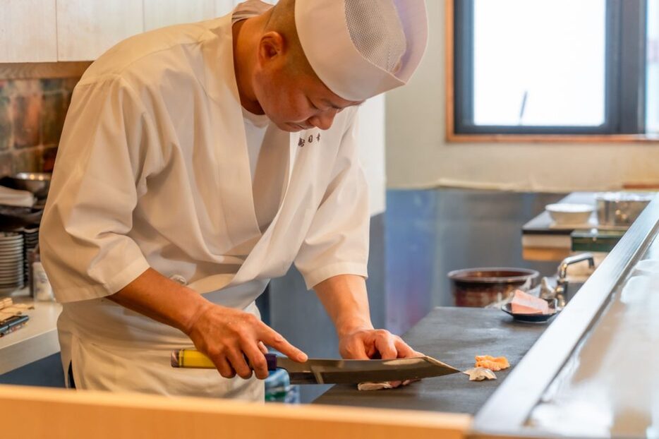 目の前で切ってくれるので、食欲がより増していく