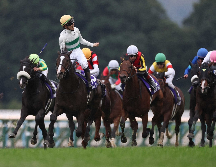 ソウルラッシュと馬上でガッツポーズの団野