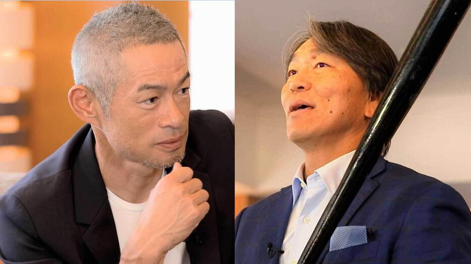 打撃論をかわすイチロー（51）と松井秀喜（50）