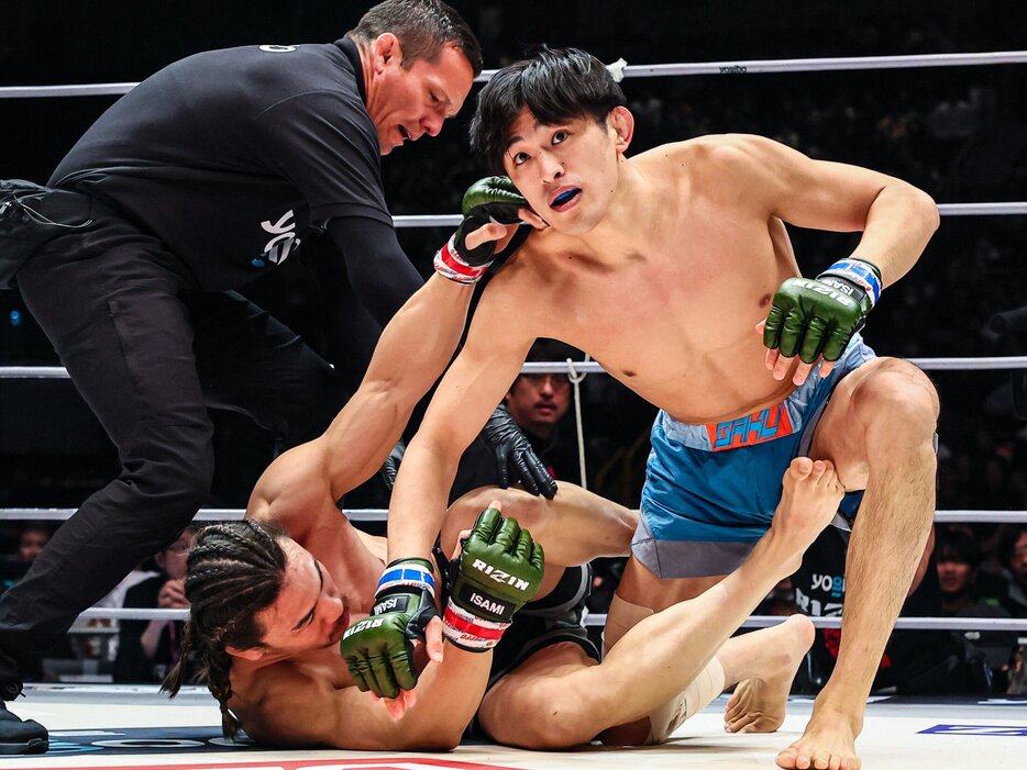 MMAデビュー戦で矢地祐介からKO勝利を収めた桜庭大世 photograph by RIZIN FF Susumu Nagao