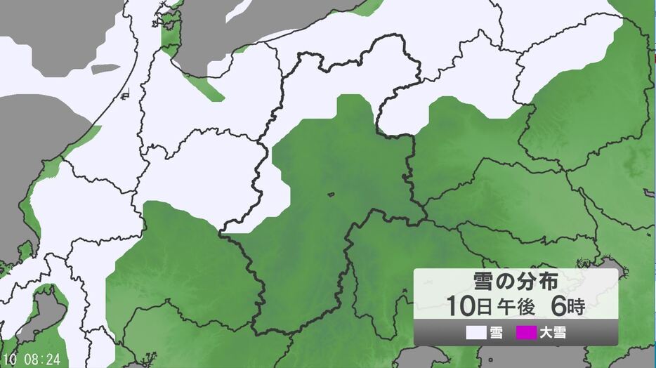 天気メッシュ　10日午後6時