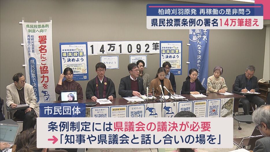 県民投票条例の制定を求める市民団体の会見