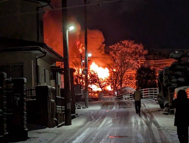 火事現場　仙台・宮城野区