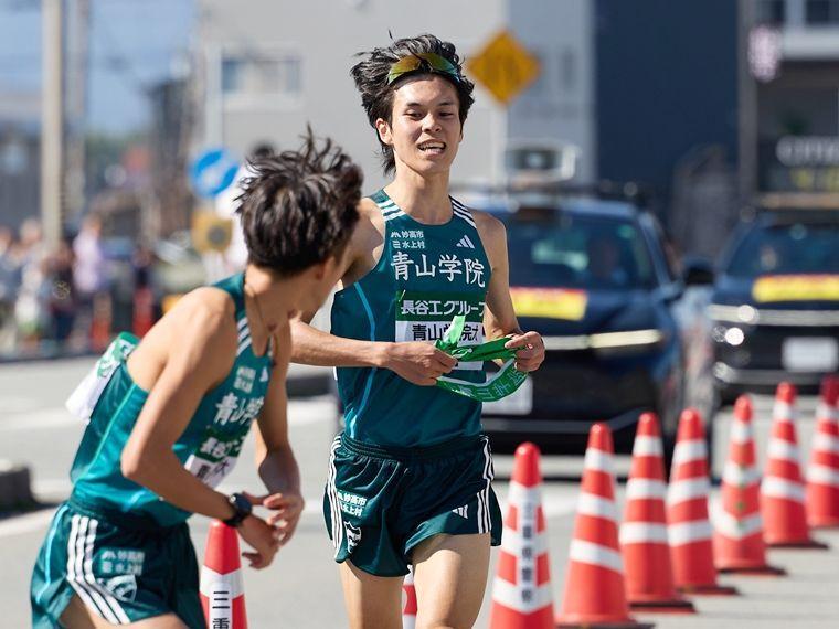 当日変更で4区に入った青山学院大学の太田蒼生（撮影・佐伯航平）