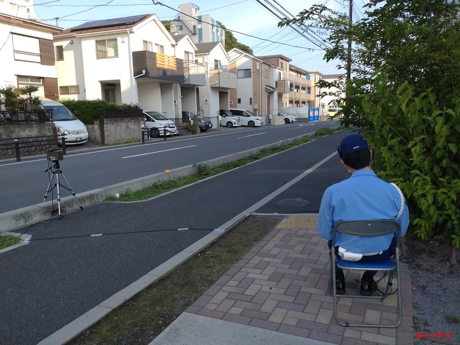 ■レーダーでの速度取締の現場