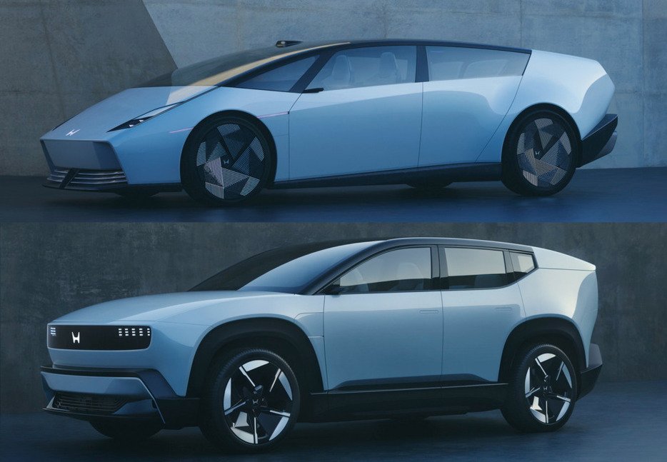 ホンダがCES2025で『ゼロ・サルーン』（上）と『ゼロSUV』（下）のプロトタイプを発表。