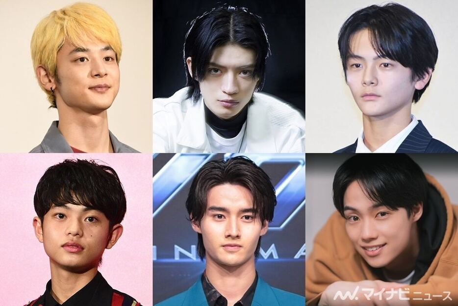 上段左から小林虎之介、杢代和人、齋藤潤、下段左から黒川想矢、藤岡真威人、夏生大湖