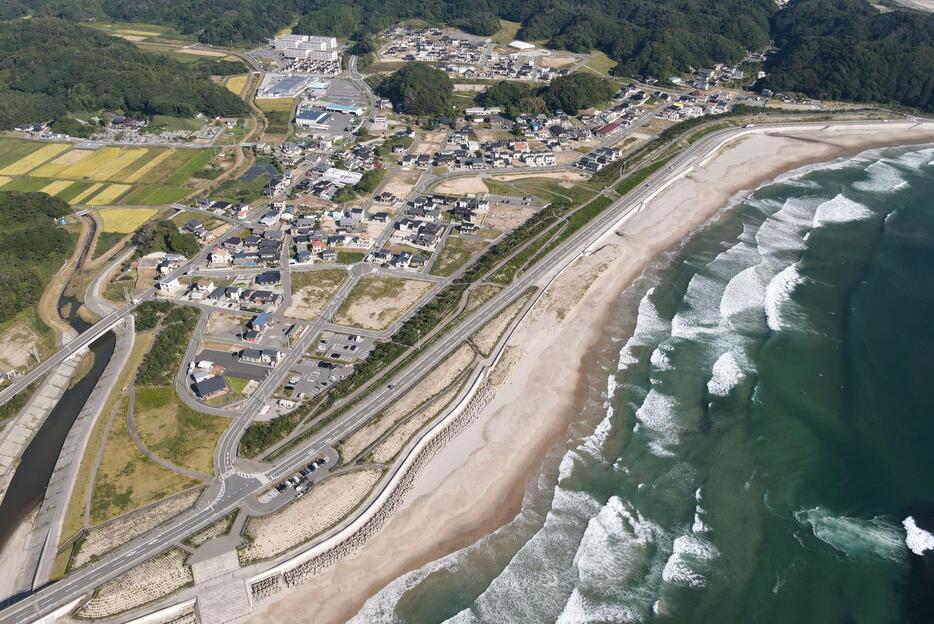 多重防護の町づくりが完了した福島県いわき市の平豊間地区＝2022年9月