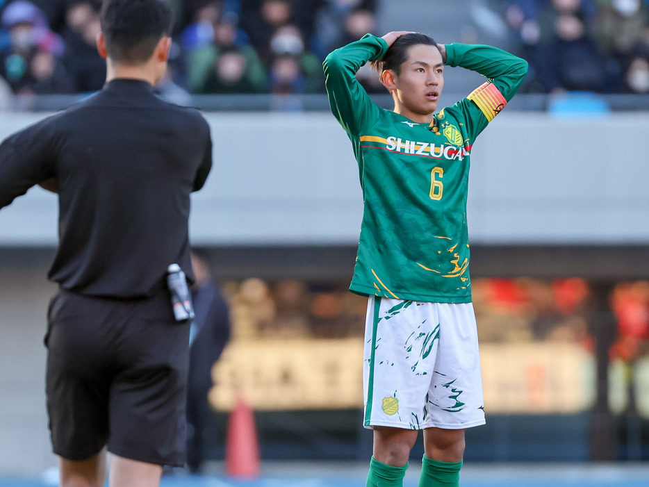 静岡学園高DF野田裕人(3年)は来季内定先の本拠地でPKを失敗した(Kaoru WATANABE/GEKISAKA)