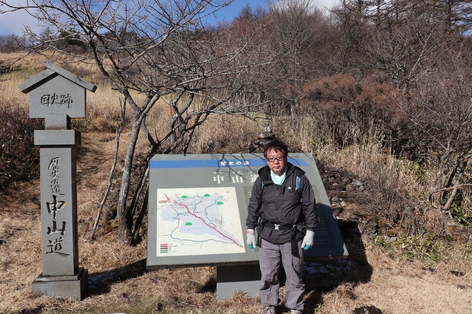 中山道随一の難所・和田峠（長野県）にて。