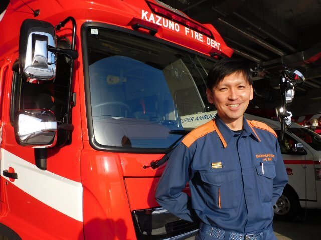 現在は秋田県鹿角市で消防司令補として故郷を守る田子康晴さん photograph by Haruka Sato