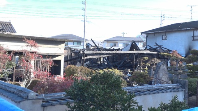 全焼した住宅　総社市井尻野