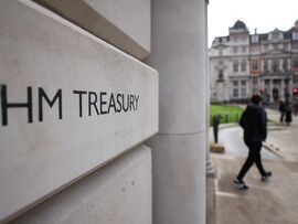 The HM Treasury headquarters in the Westminster district of London. Photographer: Hollie Adams/Bloomberg