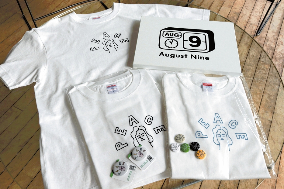 長崎原爆資料館で販売されているブランド「August　Nine」のTシャツなど