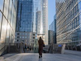 Office buildings in the La Defense business district in Paris. Photographer: Nathan Laine/Bloomberg