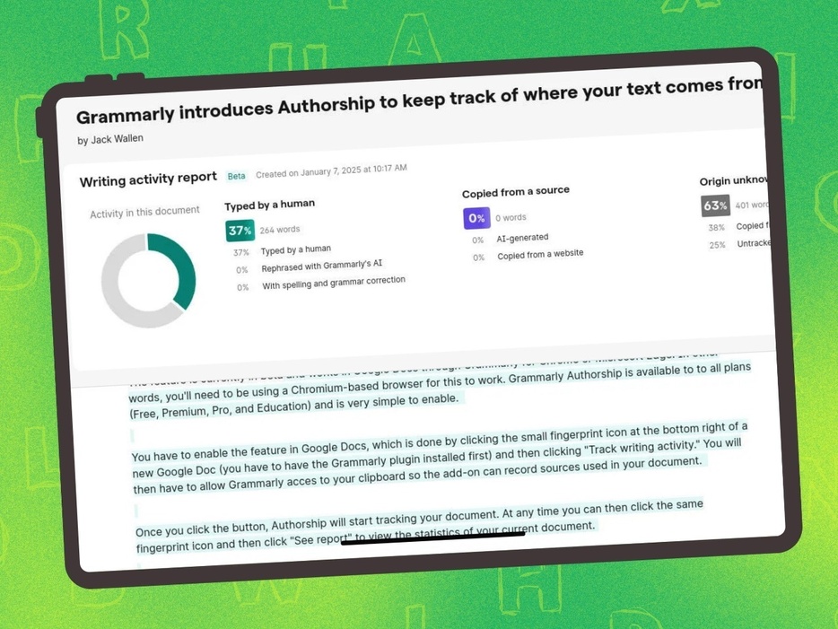 Grammarly、文章の出典を記録する拡張機能を発表の画像