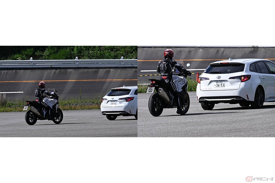 BOSCHのライダーアシスタンスシステム「ACC S&G（アダプティブ クルーズ ストップ＆ゴー）」。先行車と一定の距離を保ちつつ、停止、発進までをサポートしてくれます