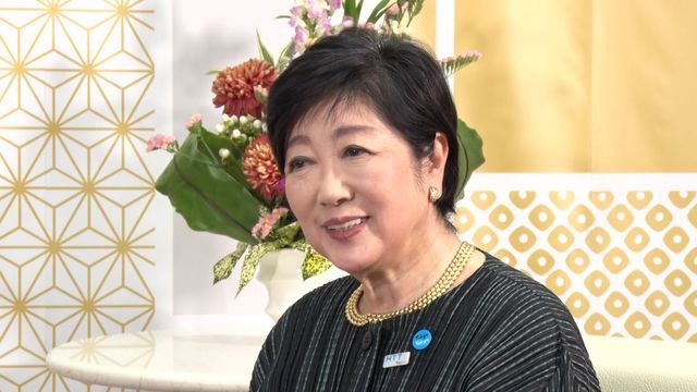 2024年12月　取材に応じる小池知事