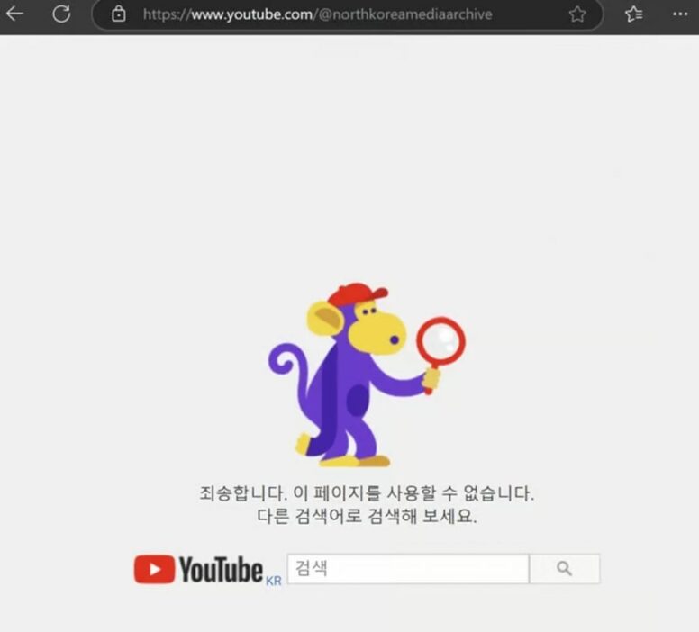 YouTubeで「North Korea Media Archive」を検索すると表示されるYouTubeホームページの画面＝YouTubeホームページのキャプチャ(c)MONEYTODAY