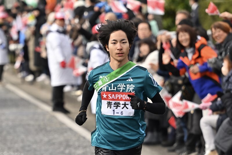 箱根駅伝6区区間新で区間賞を獲得した野村昭夢（青学大）