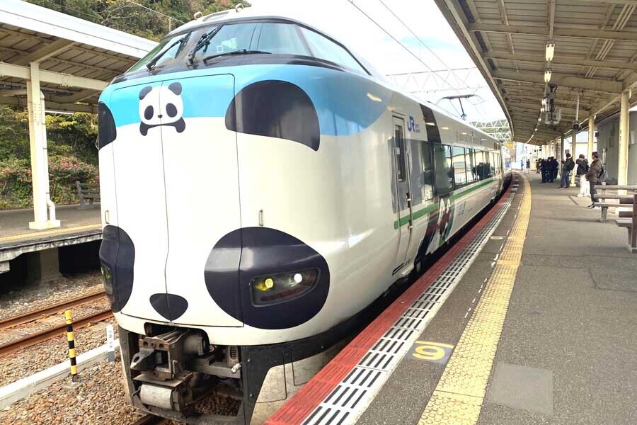 JR串本駅に到着した特急「くろしお」（画像：高田泰）