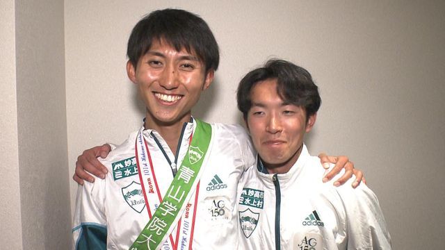 9区田中悠登選手と給水を担当した片山宗哉選手