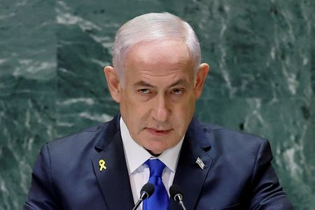 イスラエルのネタニヤフ首相（７５）は２日、前立腺の手術のため入院していたエルサレムの病院から退院した。２０２４年９月撮影（２０２５年　ロイター/Eduardo Munoz）