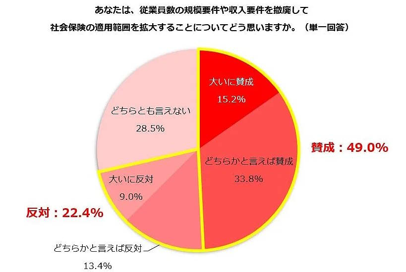 規模要件や収入要件を撤廃し社保の適用範囲を拡大することについて