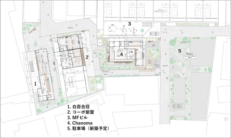 ニシイケバレイ全体図（提供／須藤剛建築設計事務所）