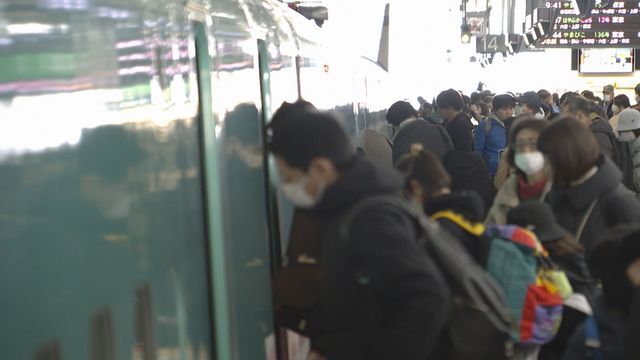 4日ＪＲ仙台駅新幹線上りホーム