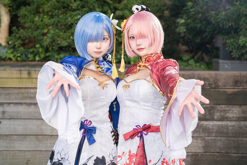 レム「Re:ゼロから始める異世界生活」／reo（X：@reo_cosplay）、ラム「Re:ゼロから始める異世界生活」／緑埜（X：@midorino_o）