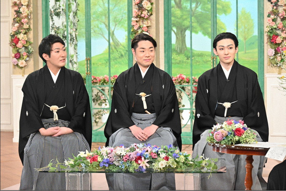 『徹子の部屋』に出演する中村橋之助、中村鷹之資、市川染五郎（C）テレビ朝日