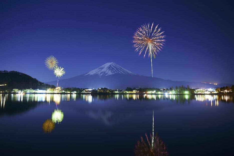 「河口湖冬花火」過去開催の様子