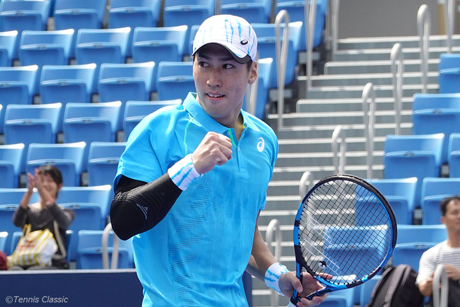 全豪オープン男子シングルス予選2回戦に進んだ綿貫陽介（写真：Tennis Classic）