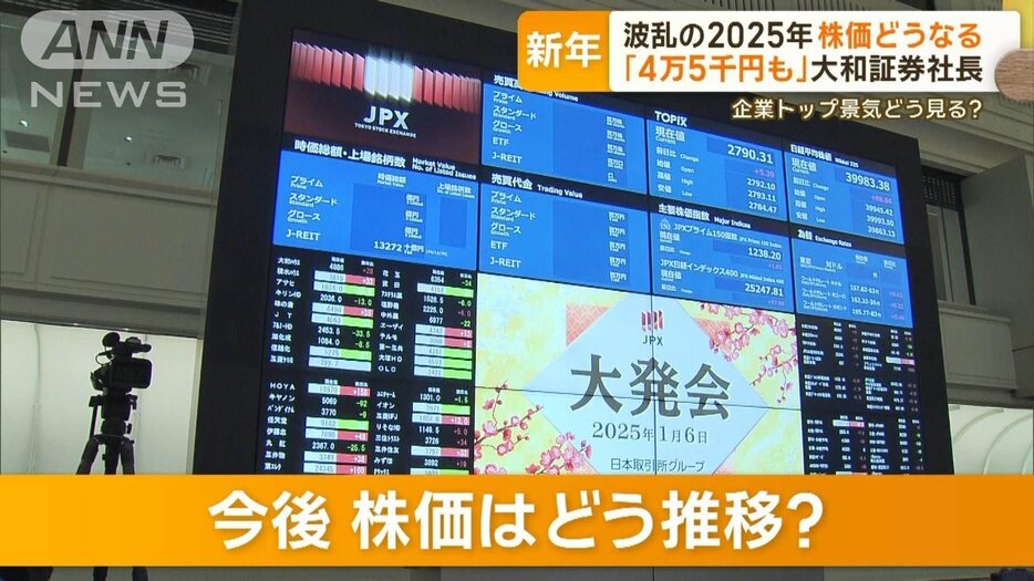 波乱の2025年…株価どうなる？　企業トップは景気どう見る