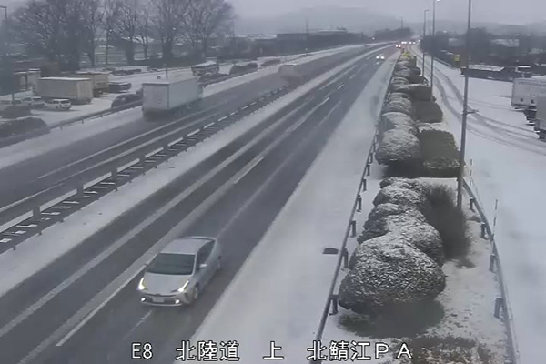 8日の北陸道、福井県内の状況（画像：NEXCO中日本）。