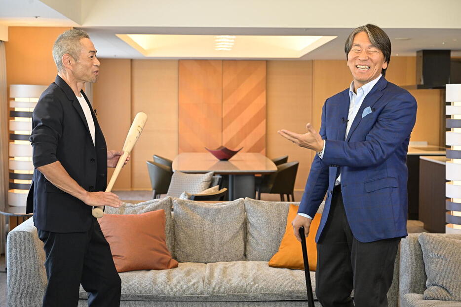 BS－TBS特別番組で対談したイチロー氏（左）と松井氏（右）（（C）MBS／TBS）