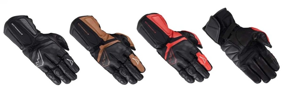 「GP-ZEST WINTER GLOVES」カラーは左からブラック、ブラック×ブラウン、ブラック×レッド