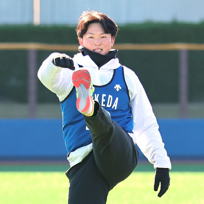 新人合同自主トレの初日に臨んだ竹田祐（カメラ・太田　和樹）