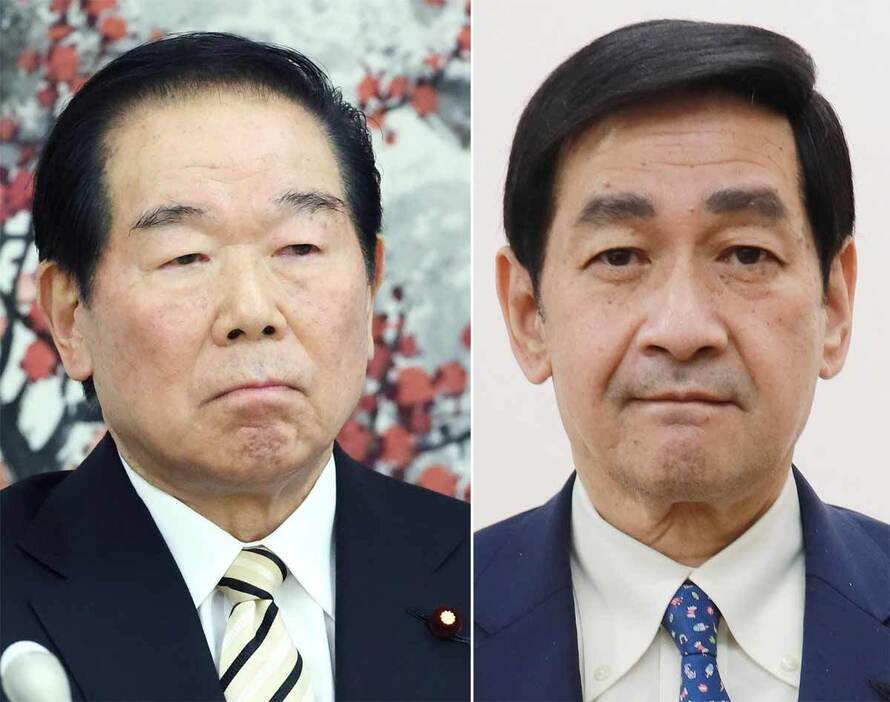 写真左から額賀福志郎衆院議長、関口昌一参院議長