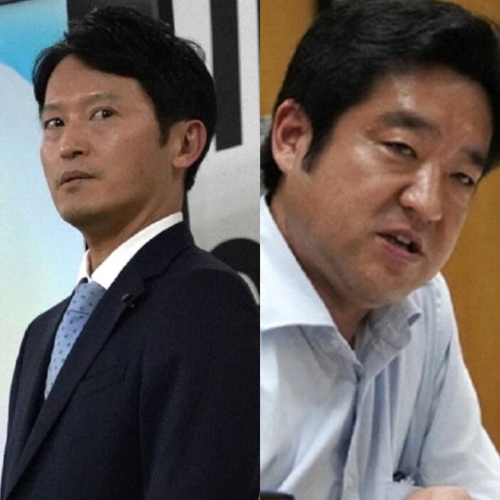 斎藤知事（左）と竹内元県議（右）