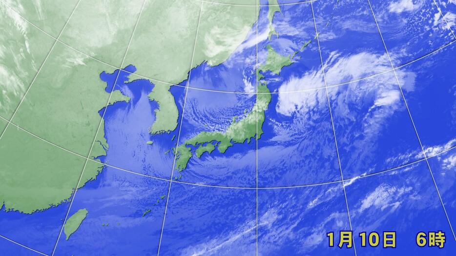 10日(金)午前6時時点の雲の様子