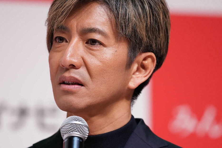 ＜マイナビ転職新TVCM発表会＞登壇する木村拓哉（撮影・小海途　良幹）