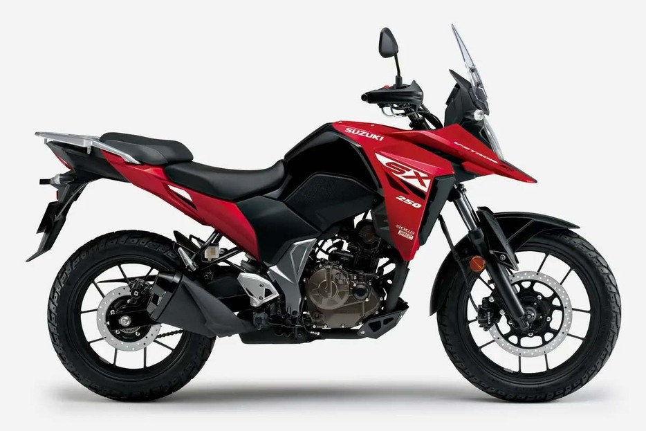 Vストローム250SX（2025）装備、諸元は変更なし。新色のレッドが登場した。